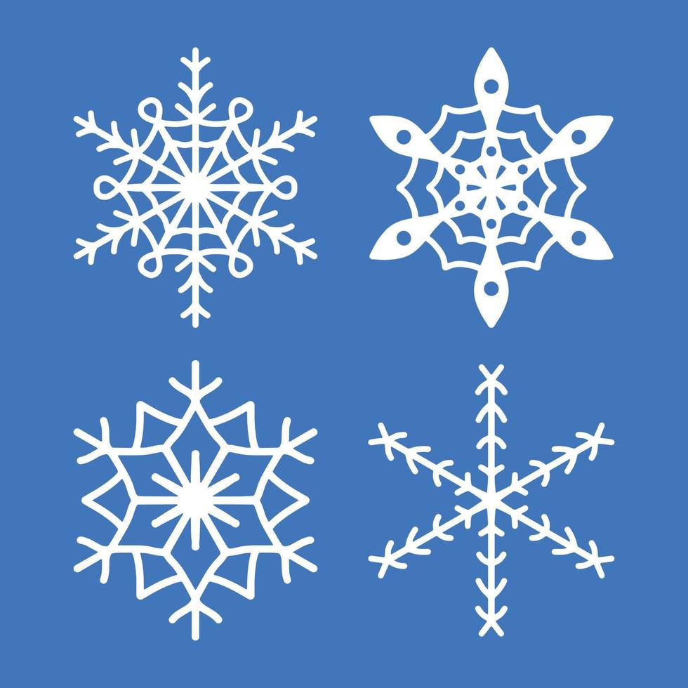 laser cut christmas snow flakes vector set