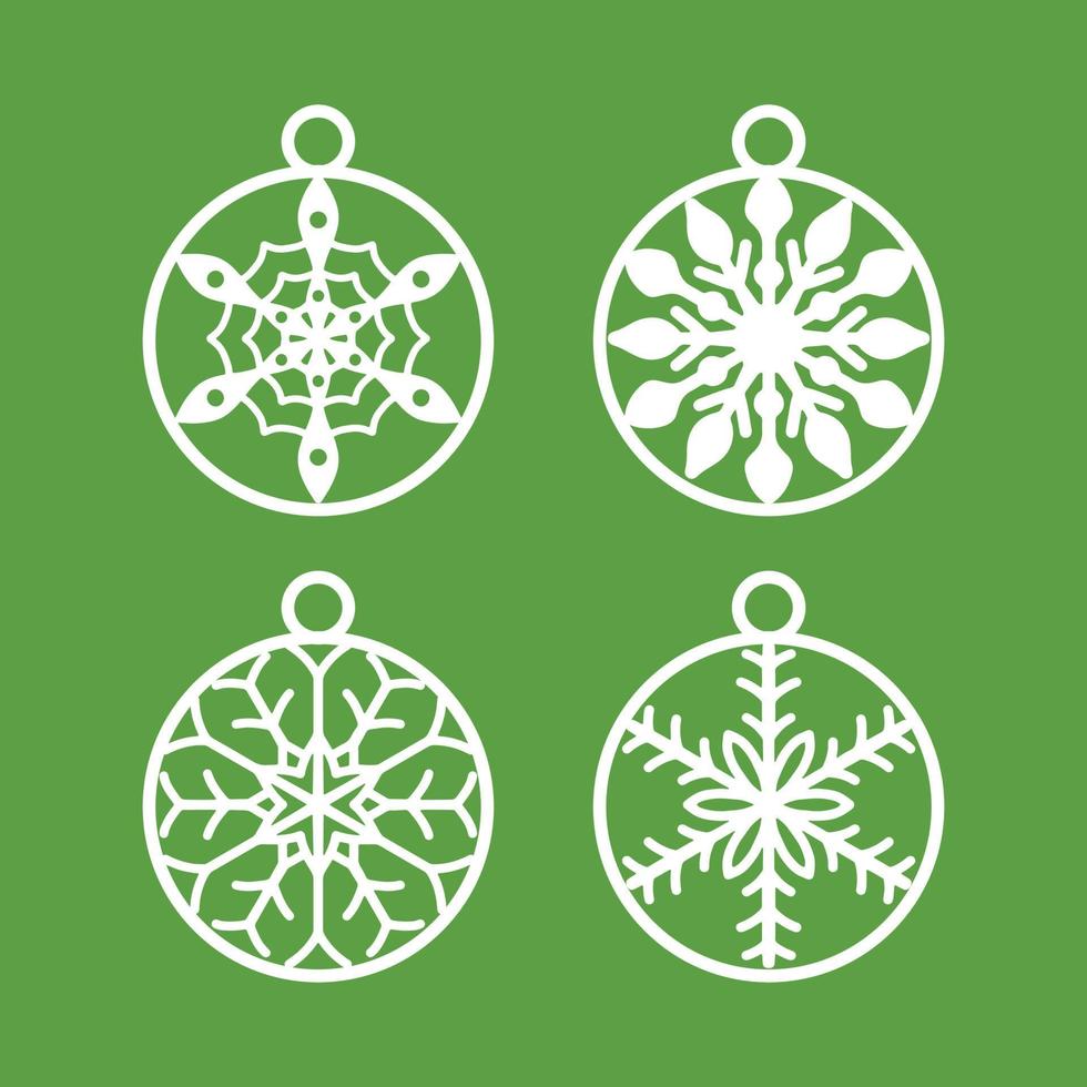laser cut christmas ball vector set