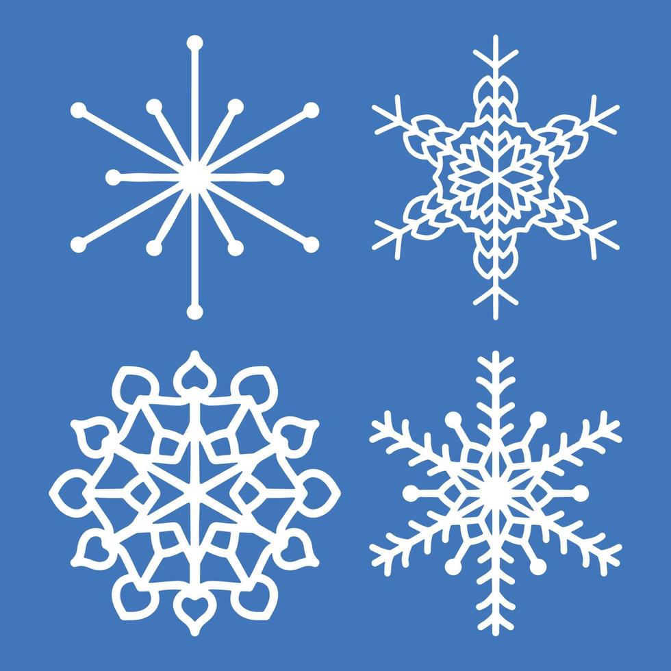 laser cut christmas snow flakes vector set