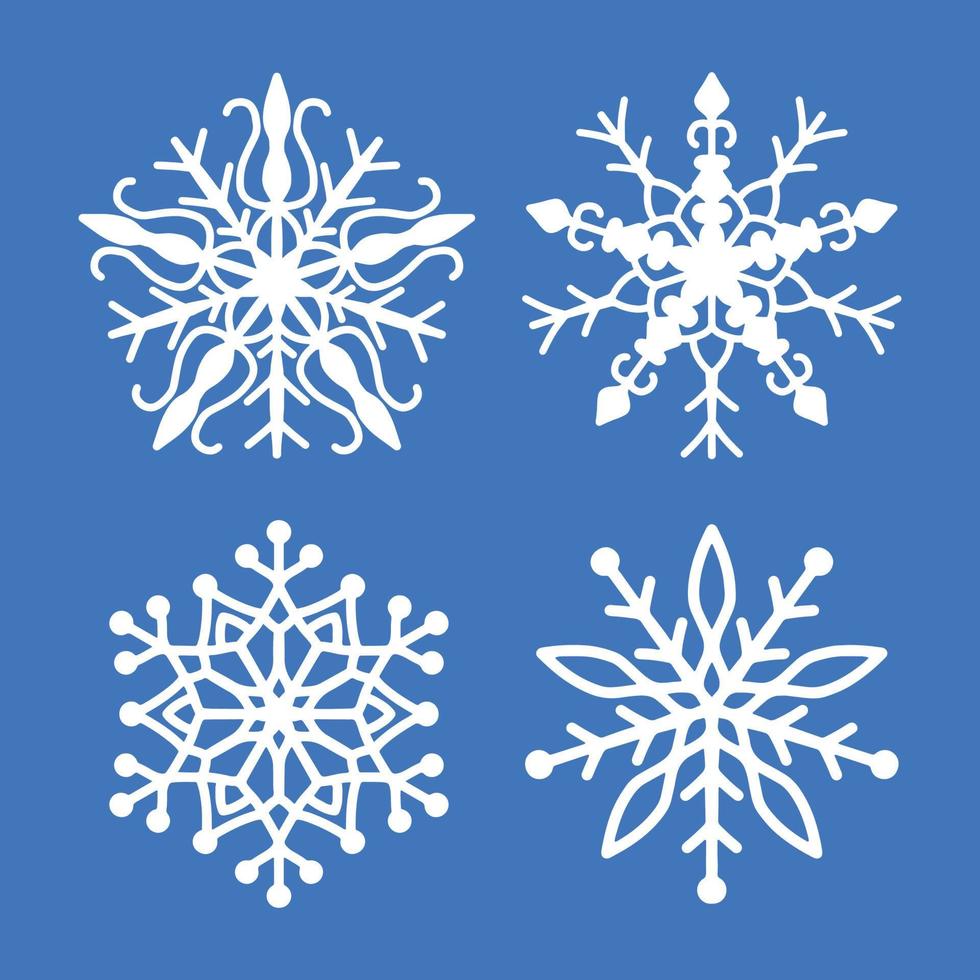 laser cut christmas snow flakes vector set