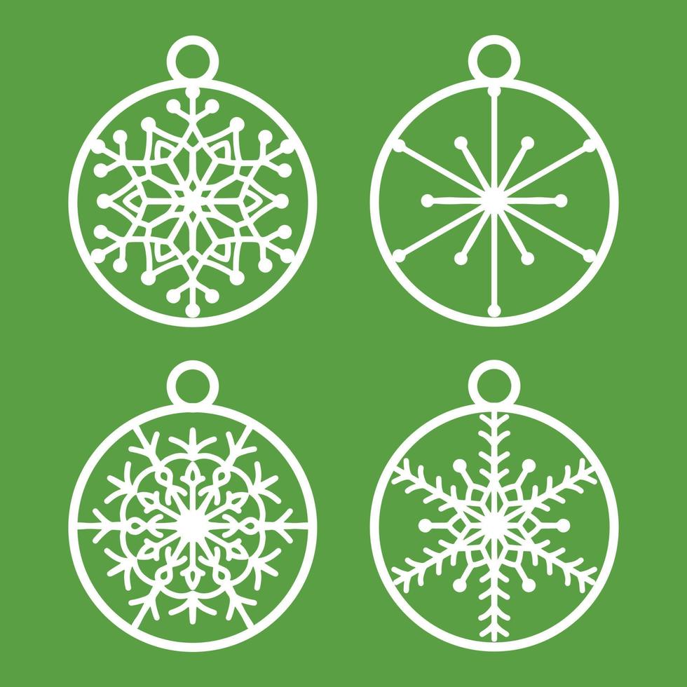 laser cut christmas ball vector set