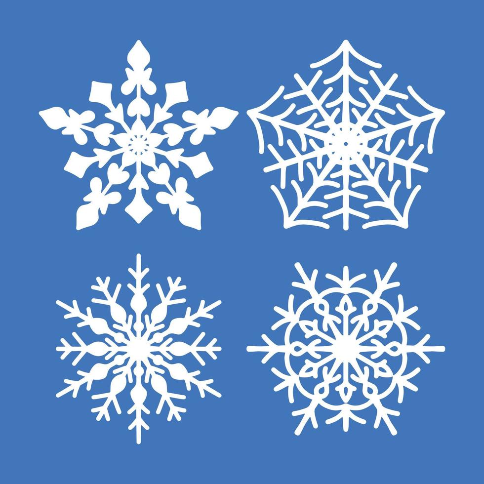 laser cut christmas snow flakes vector set