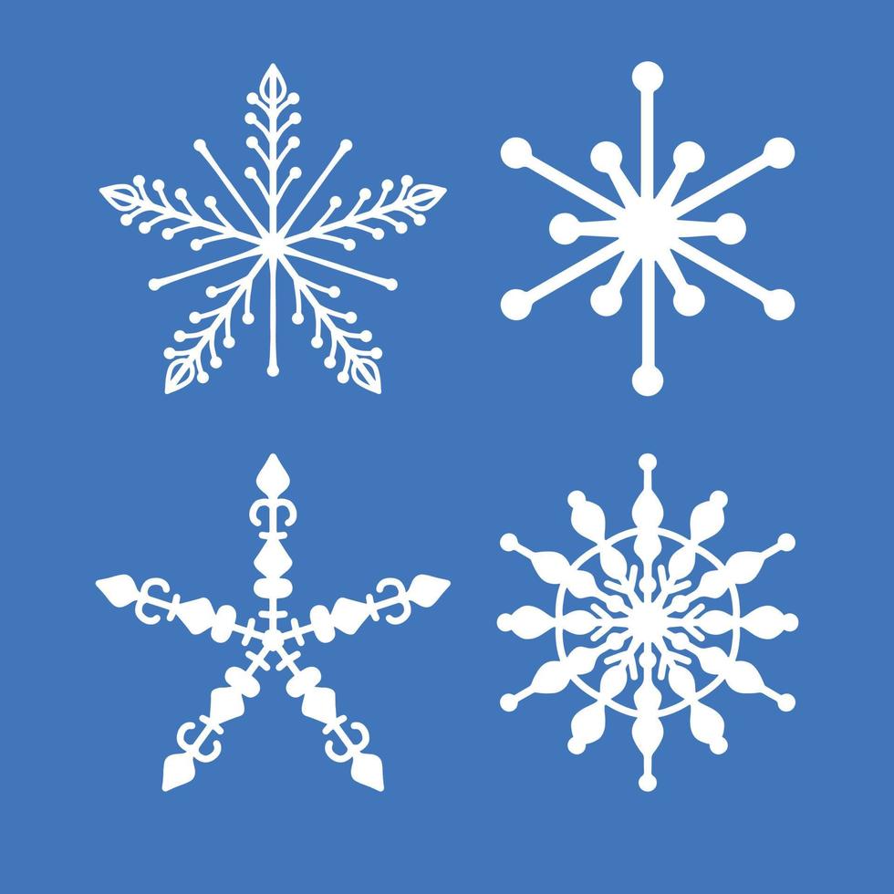 laser cut christmas snow flakes vector set