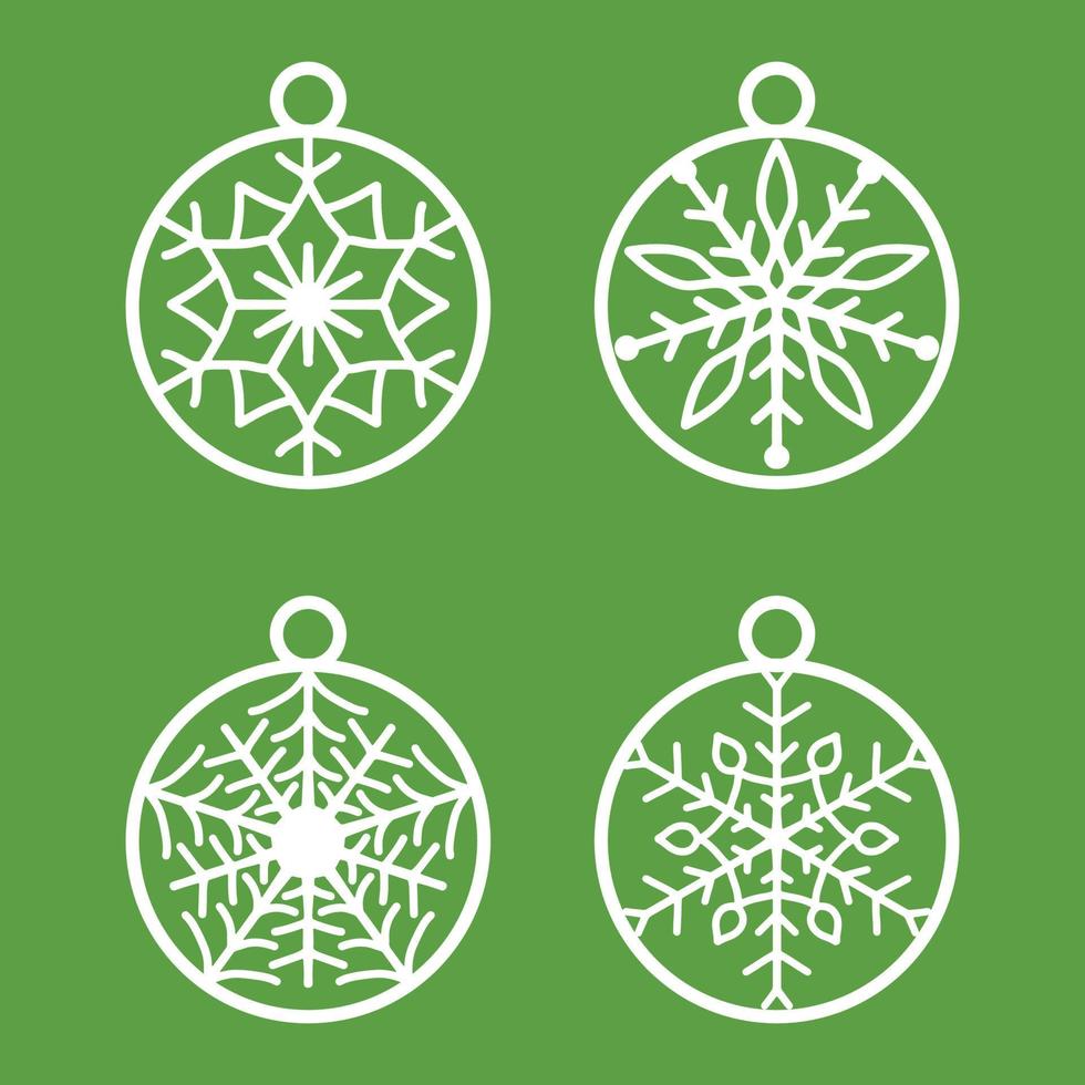 laser cut christmas ball vector set