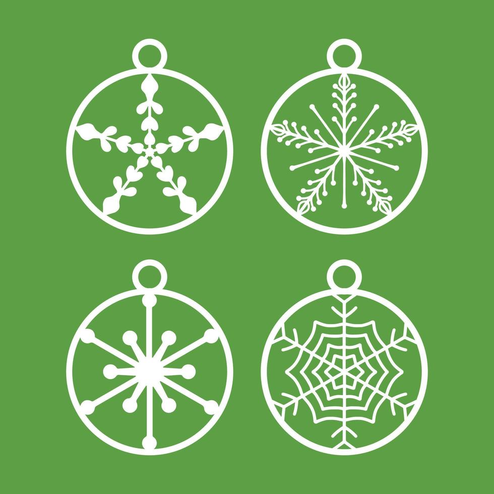 laser cut christmas ball vector set