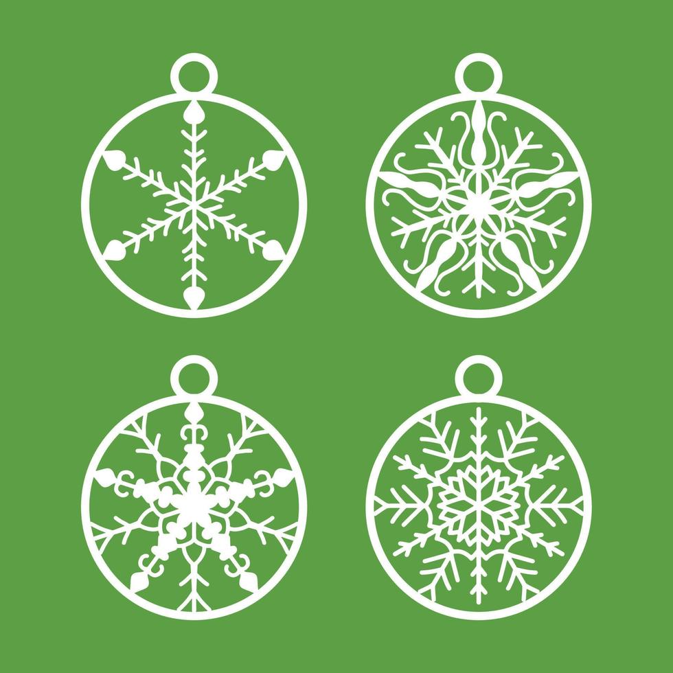 laser cut christmas ball vector set