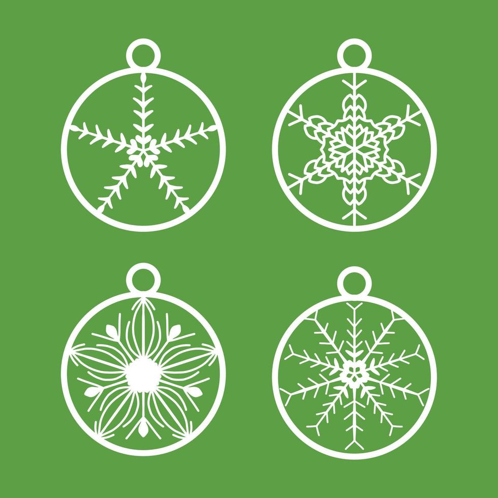 laser cut christmas ball vector set