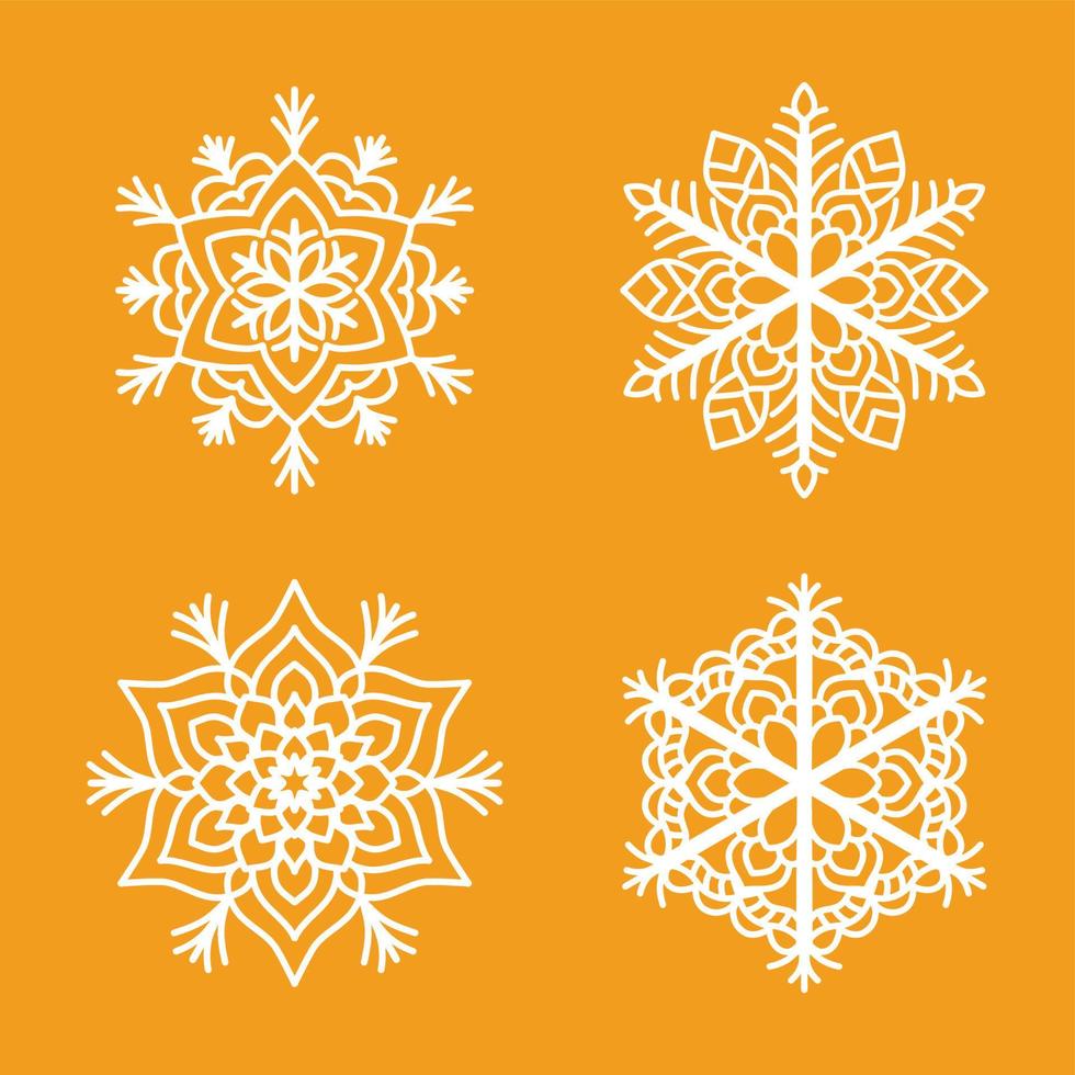 laser cut christmas snow flakes vector set