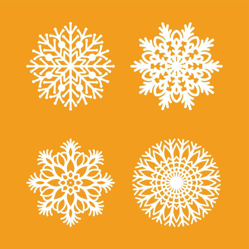 laser cut christmas snow flakes vector set