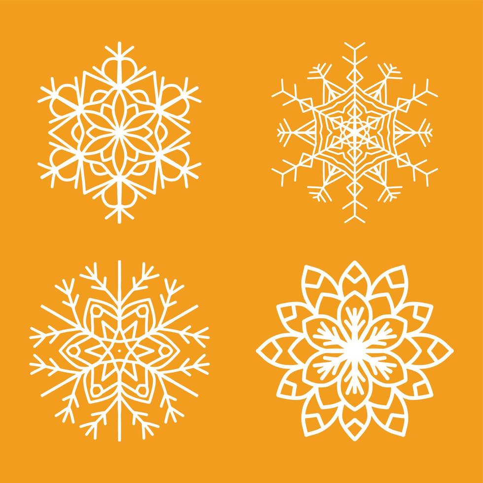 laser cut christmas snow flakes vector set