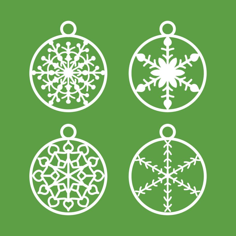 laser cut christmas ball vector set