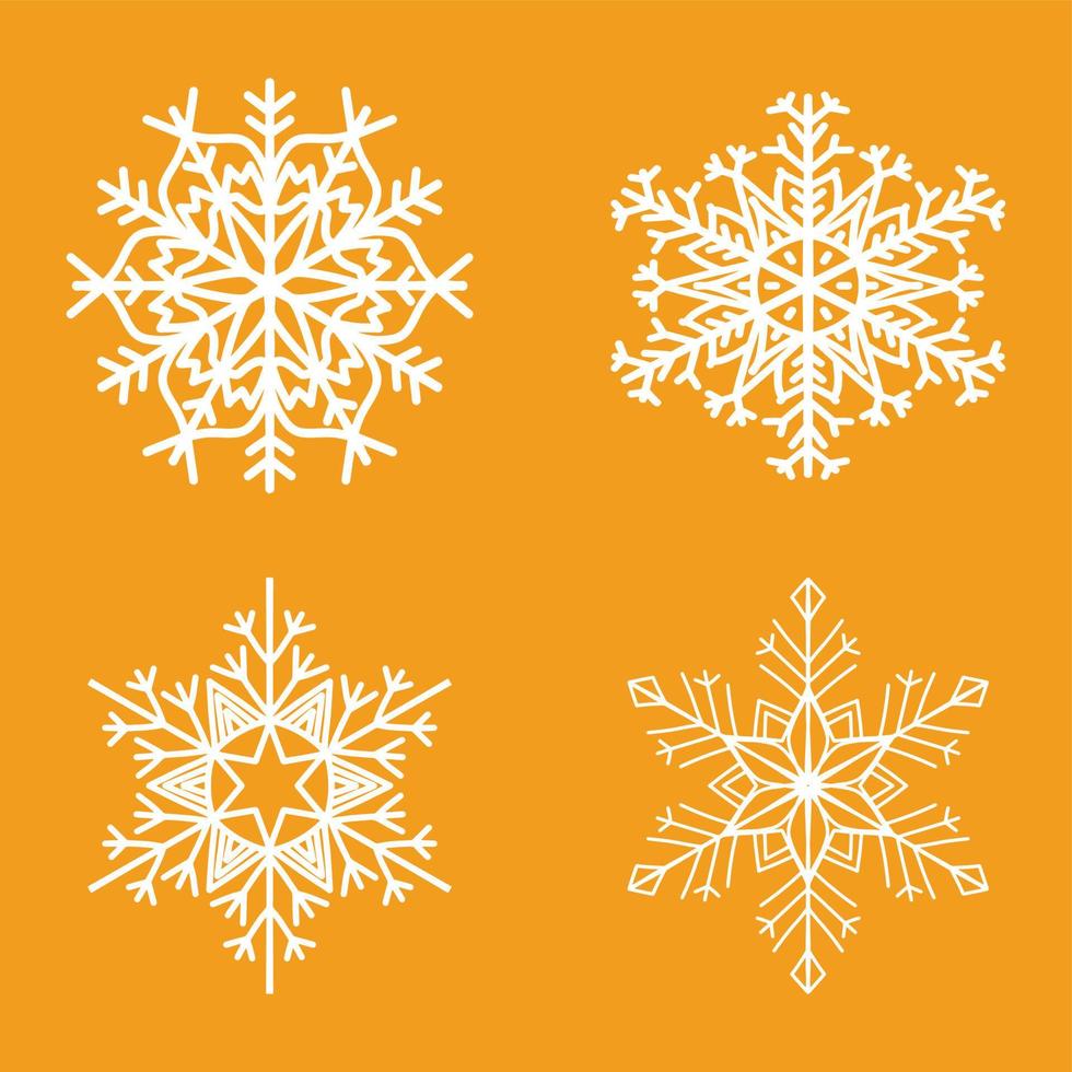 conjunto de vectores de copos de nieve de navidad cortados por láser