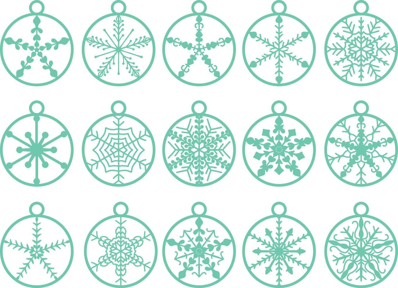 laser cut christmas snow flakes vector set