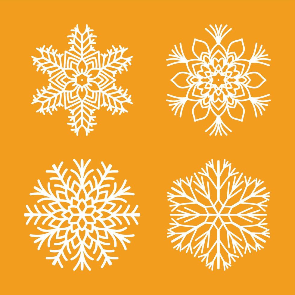 laser cut christmas snow flakes vector set