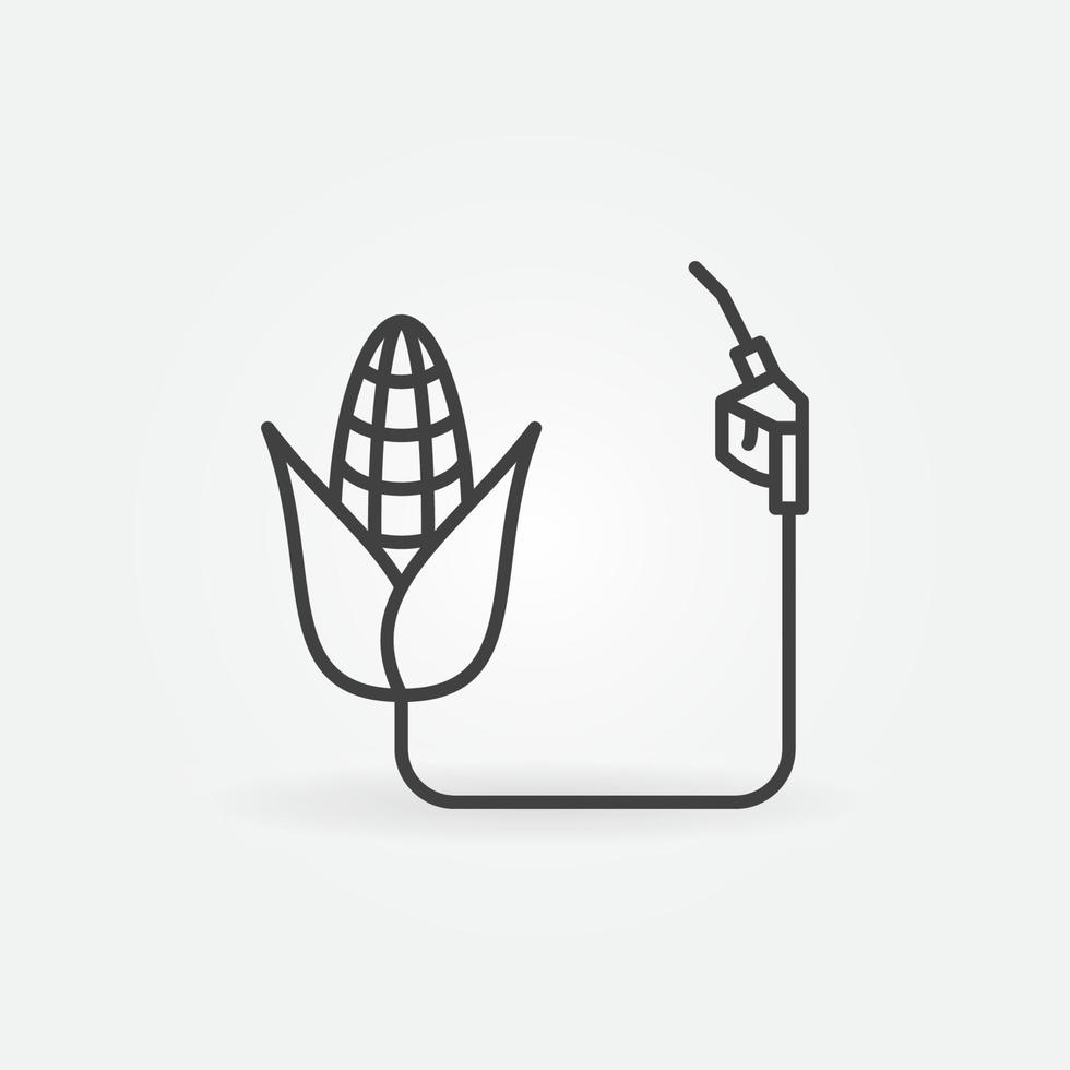 biocombustible hecho de icono o símbolo de línea de concepto de vector de maíz