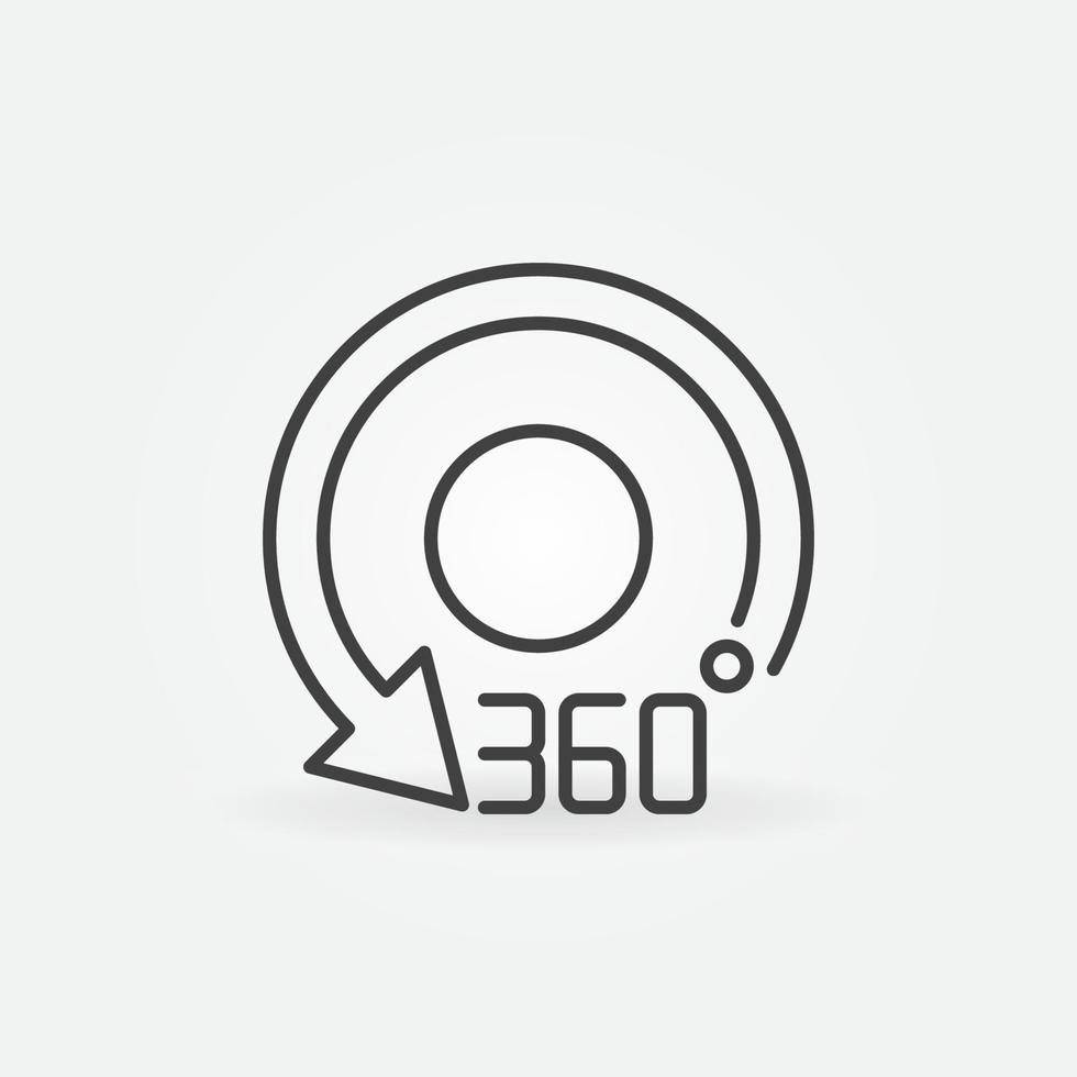 360 degrees arrow rotation linear concept symbol vector