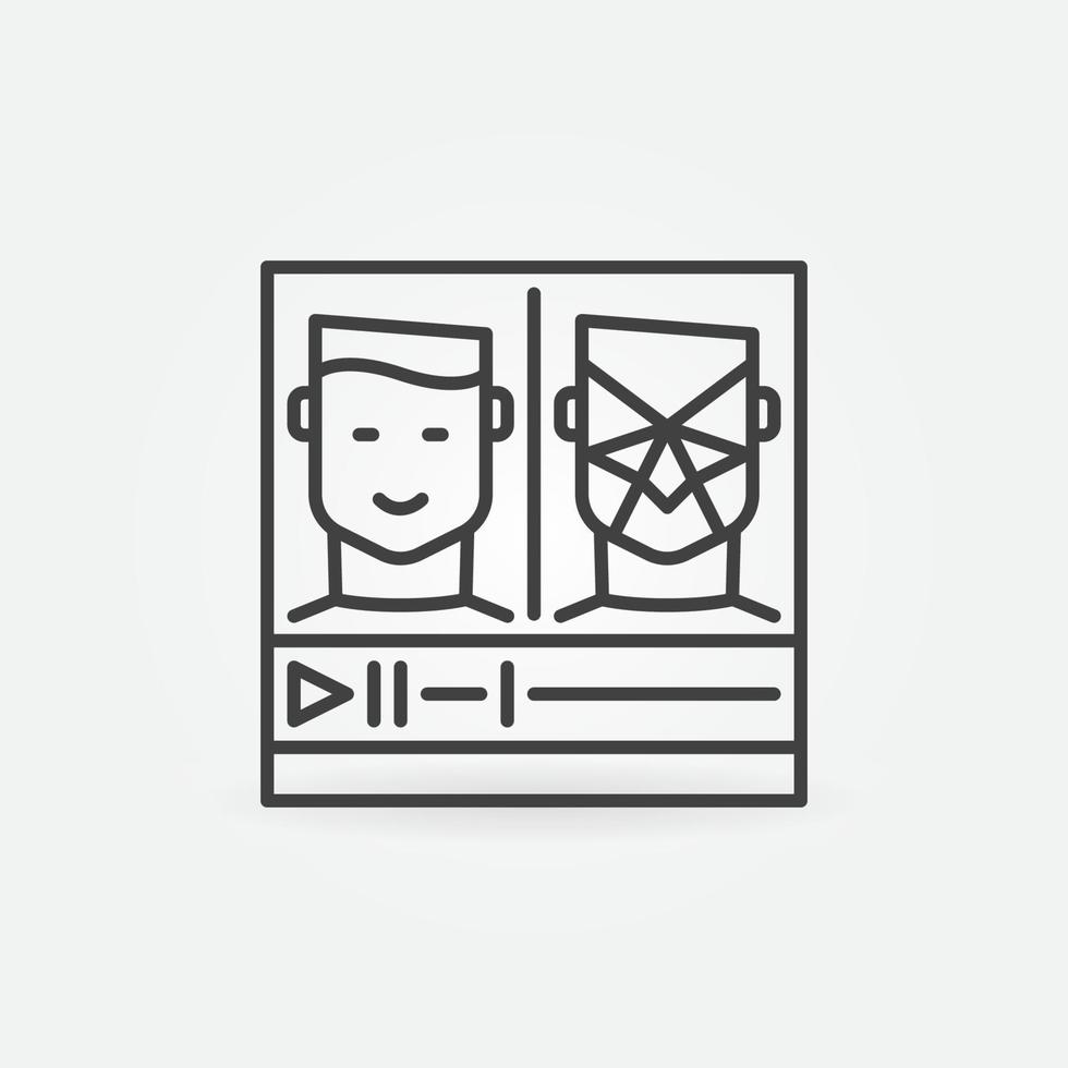 Online Deepfakes Video outline vector concept icon