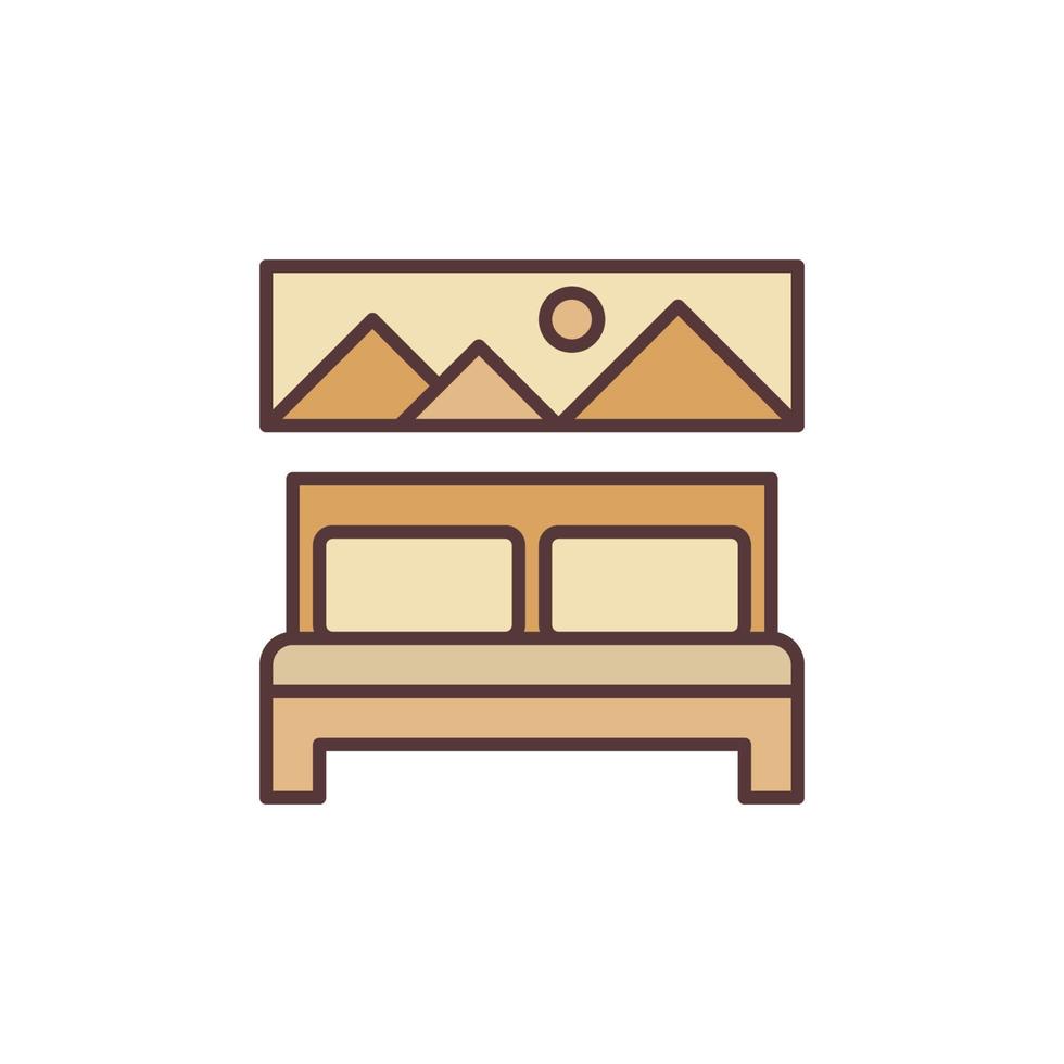 Vector Double Bed concept colored creative icon