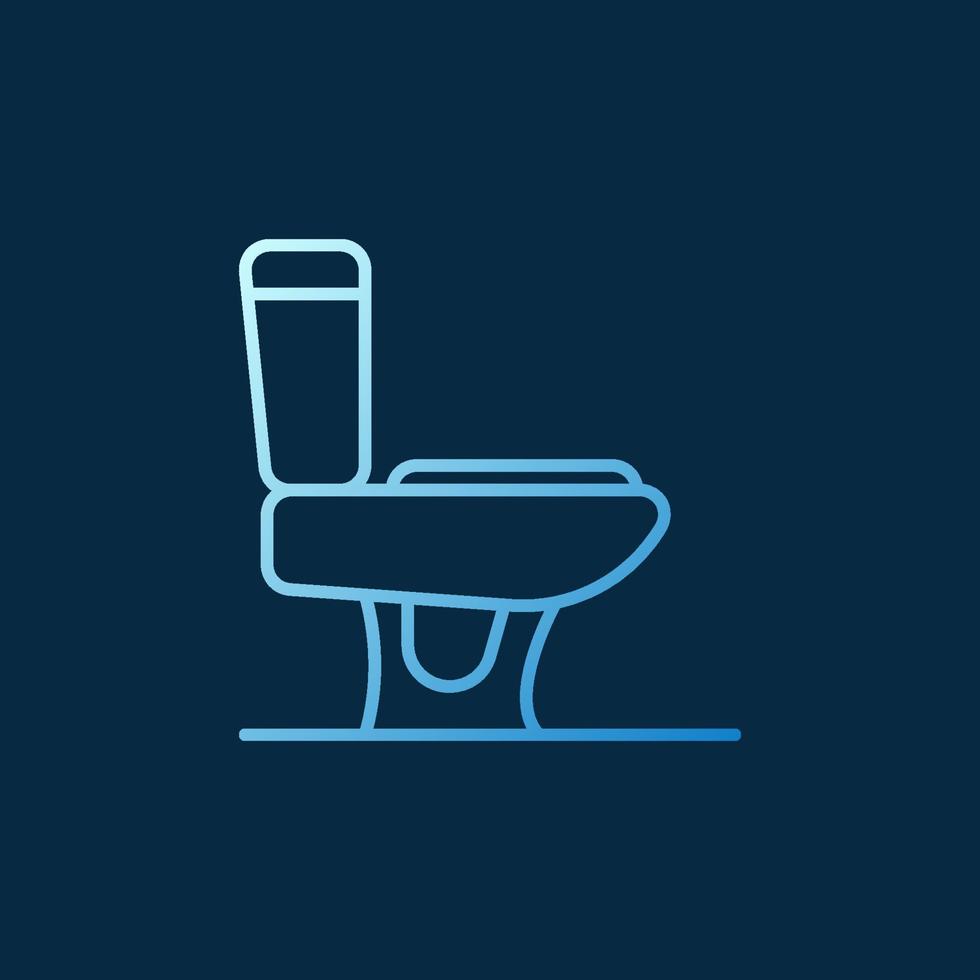 concepto de vector de baño icono lineal azul sobre fondo oscuro