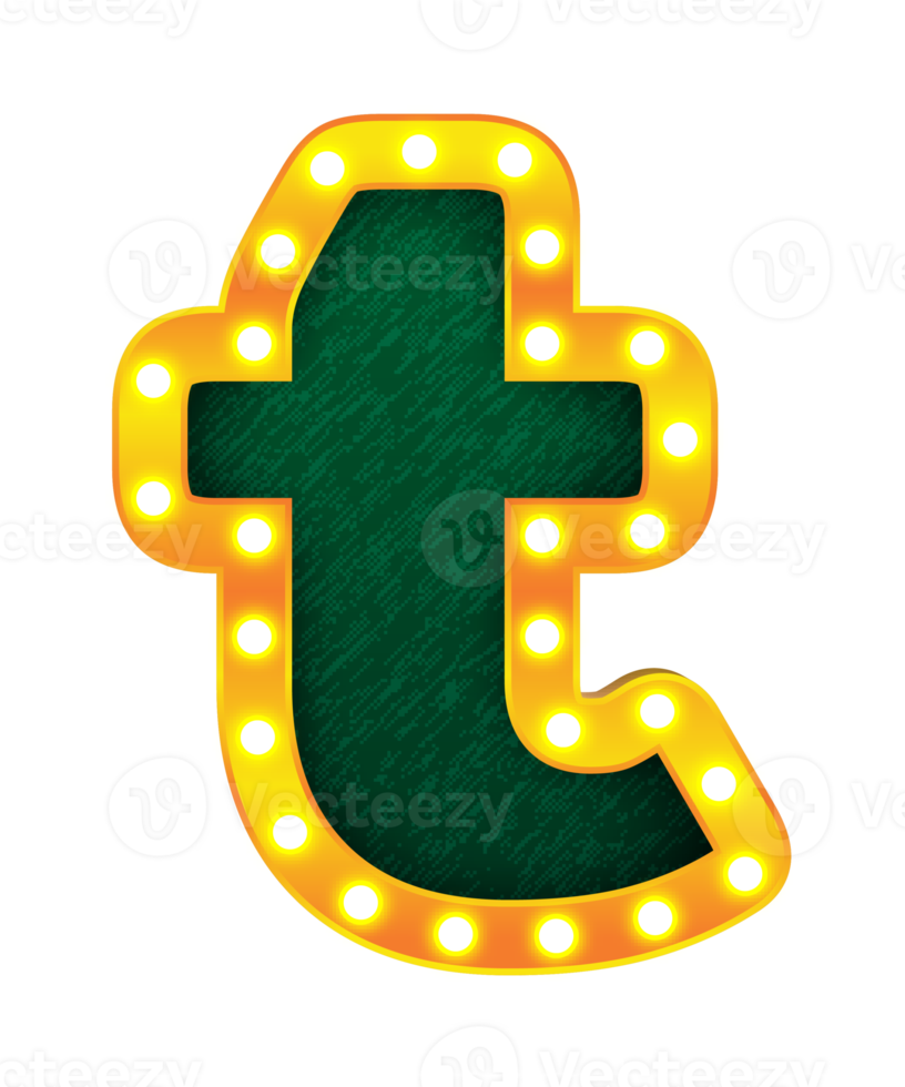 t retro cinema light bulb sign alphabet png