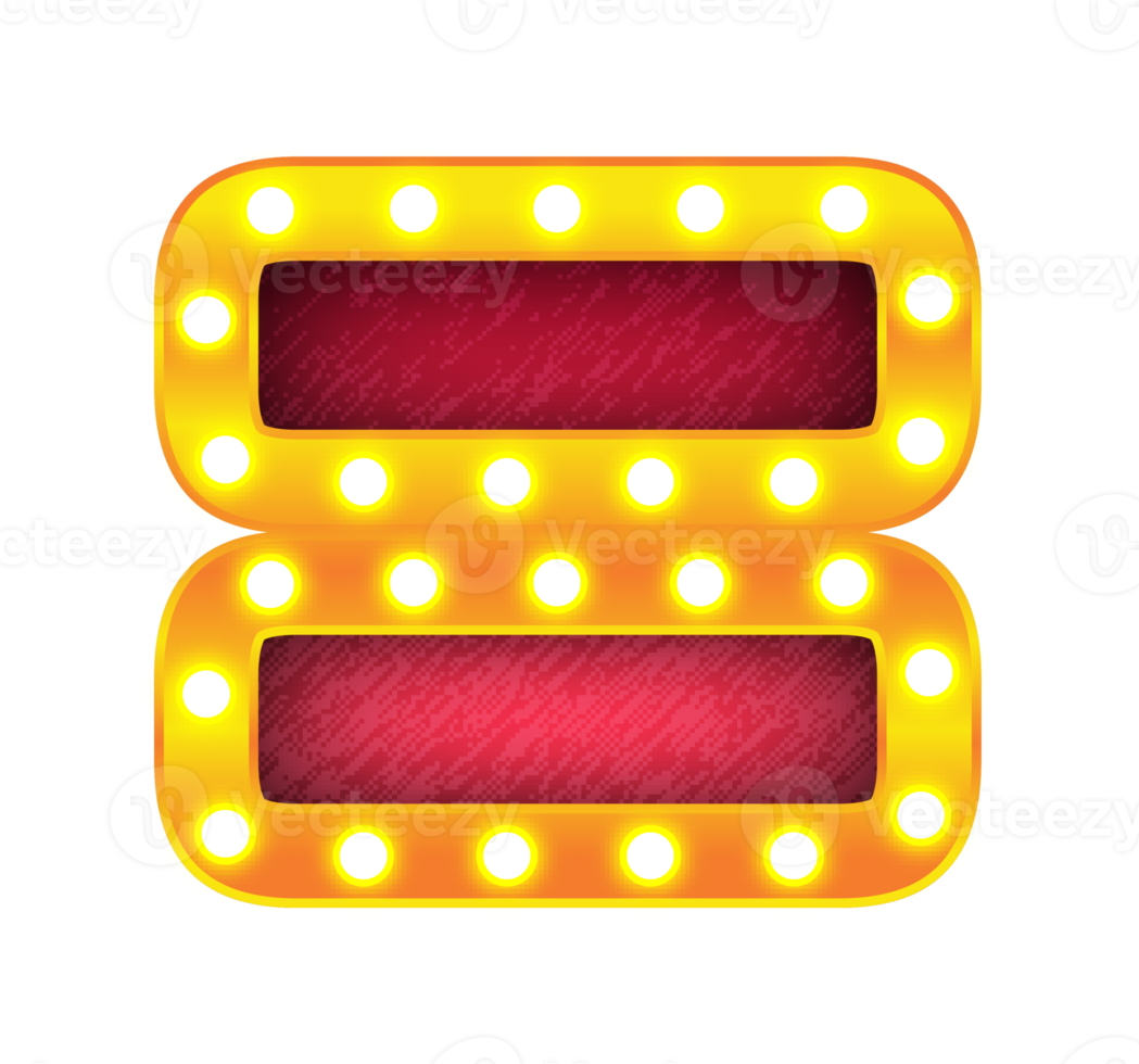 equal retro cinema light bulb sign alphabet png