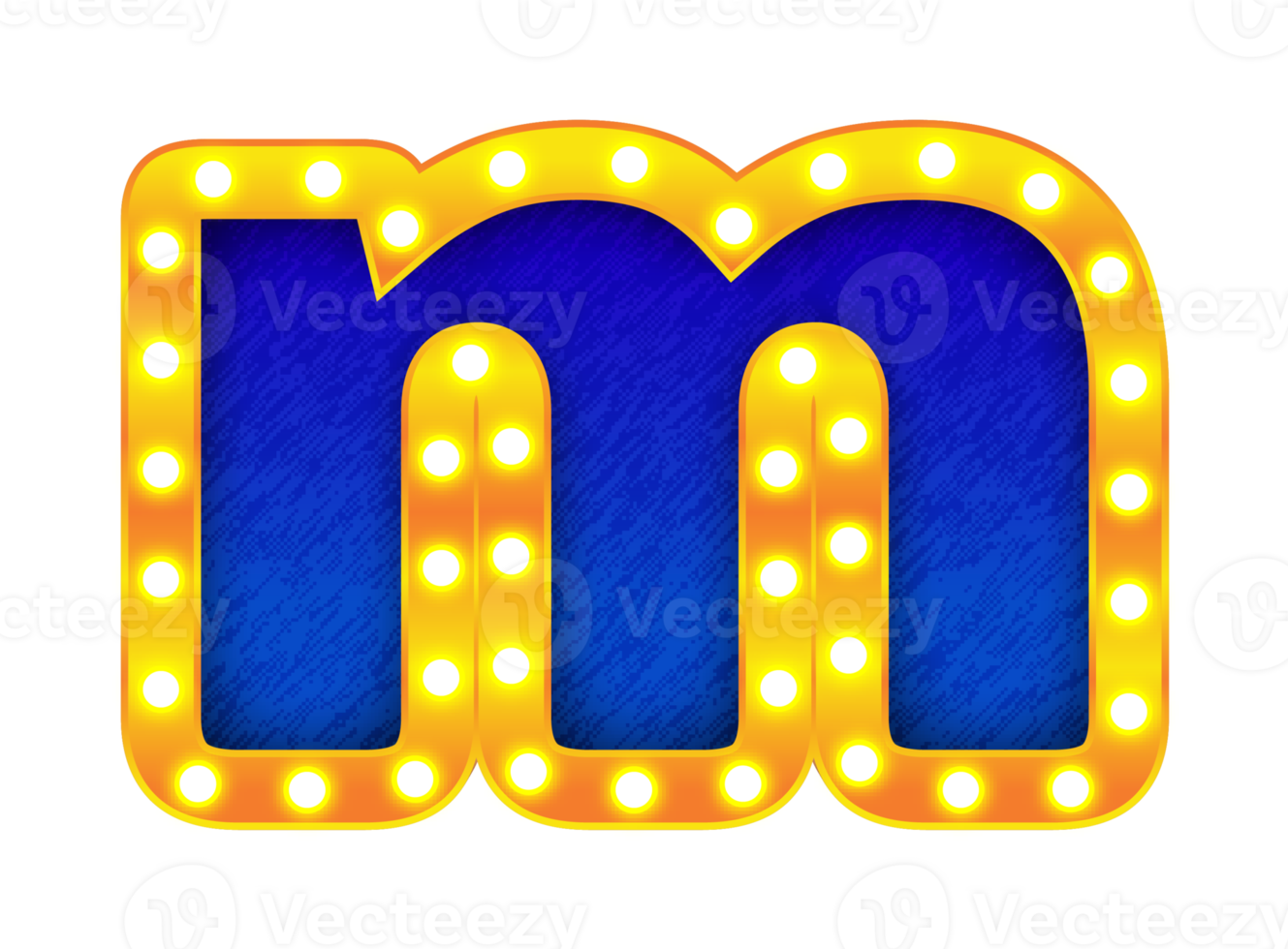 m retro cinema light bulb sign alphabet png