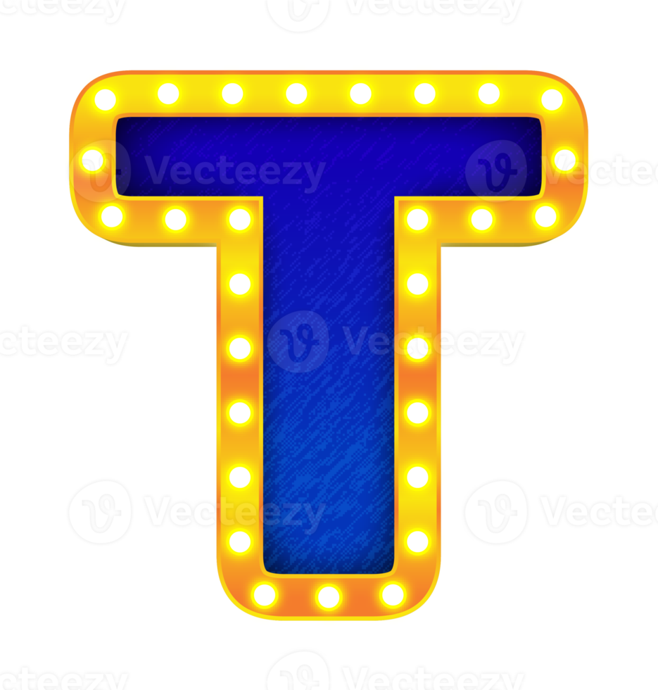 t retro cinema light bulb sign alphabet png