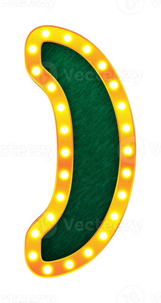 parentheses retro cinema light bulb sign alphabet png
