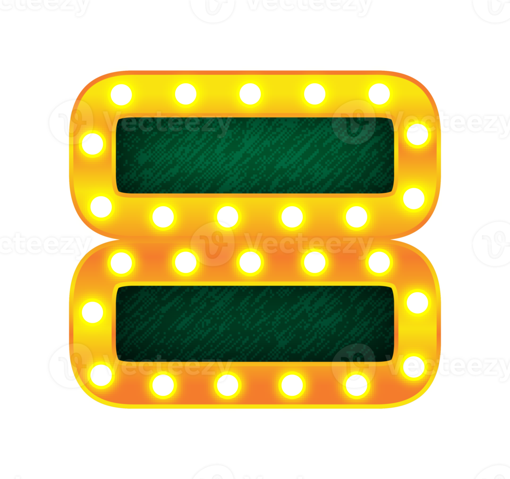 equal retro cinema light bulb sign alphabet png