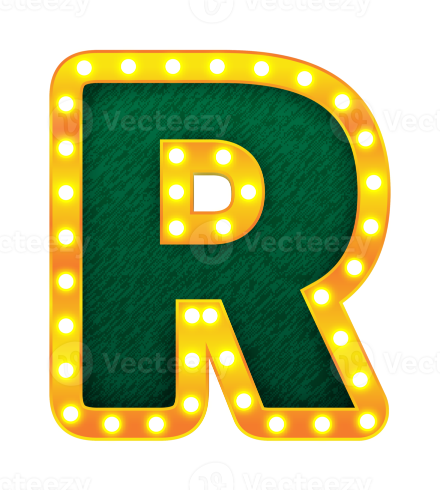 r retro cinema light bulb sign alphabet png