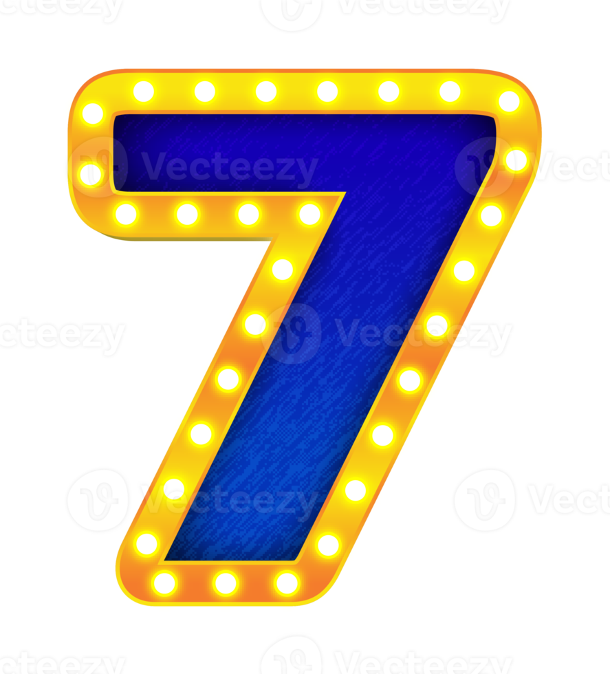 7 retro cinema light bulb sign alphabet png