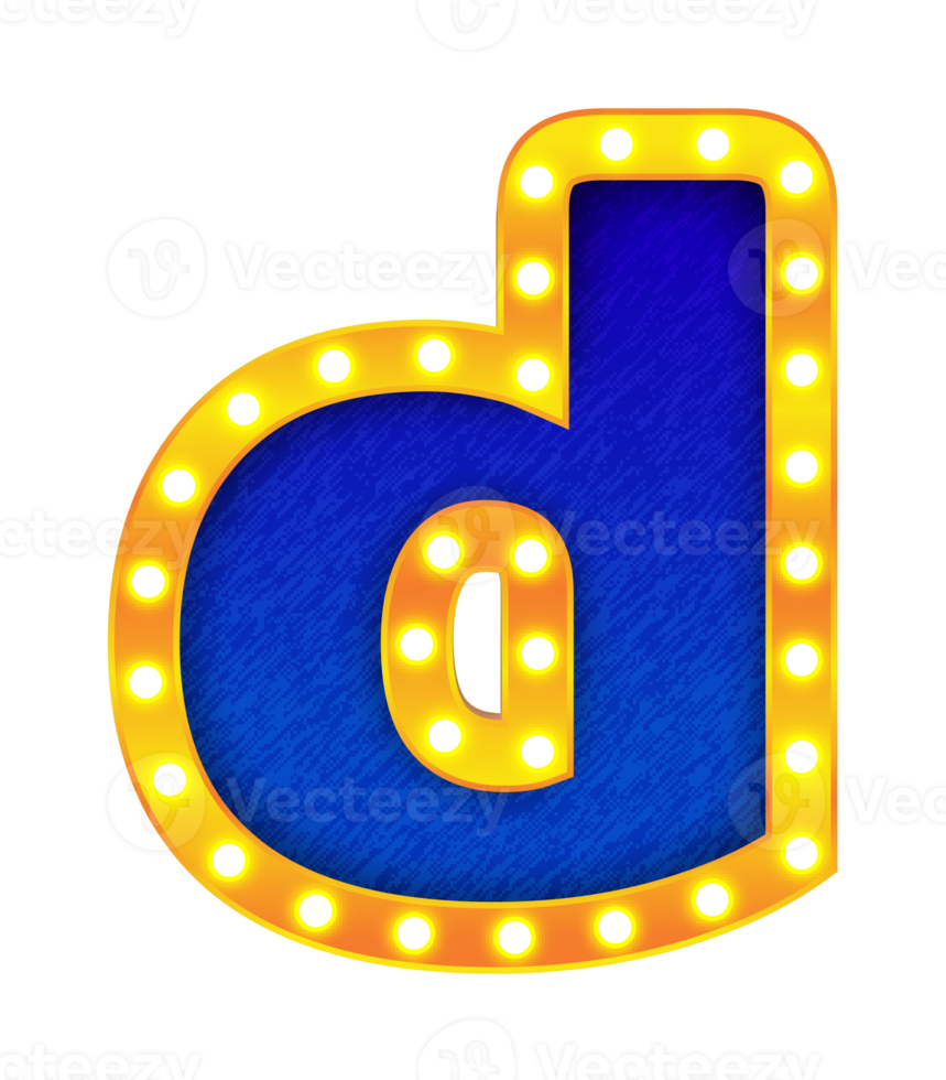 d retro cinema light bulb sign alphabet png