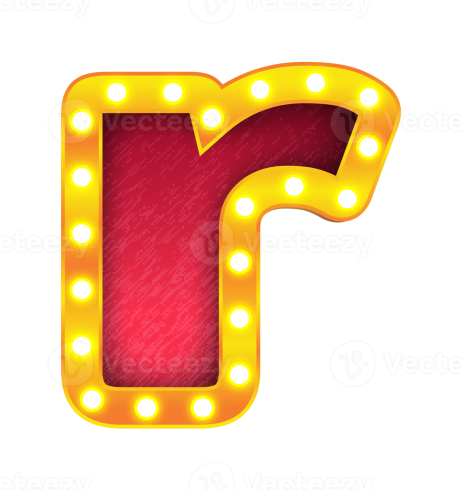 r retro cinema light bulb sign alphabet png