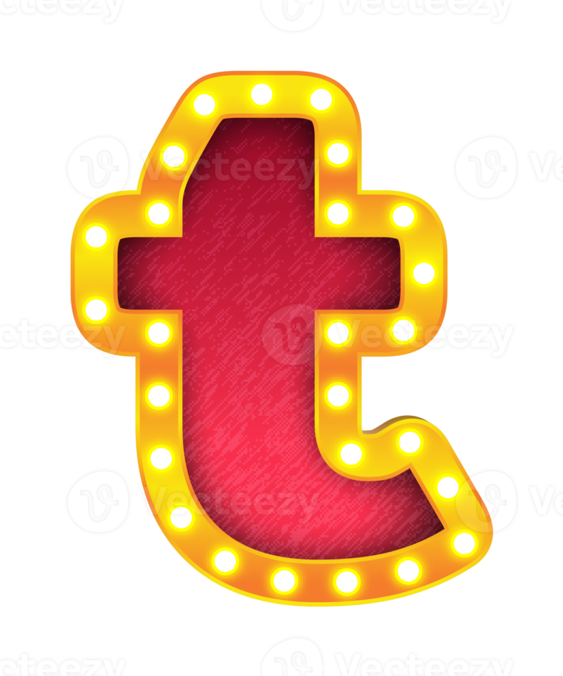 t rétro cinéma ampoule signe alphabet png