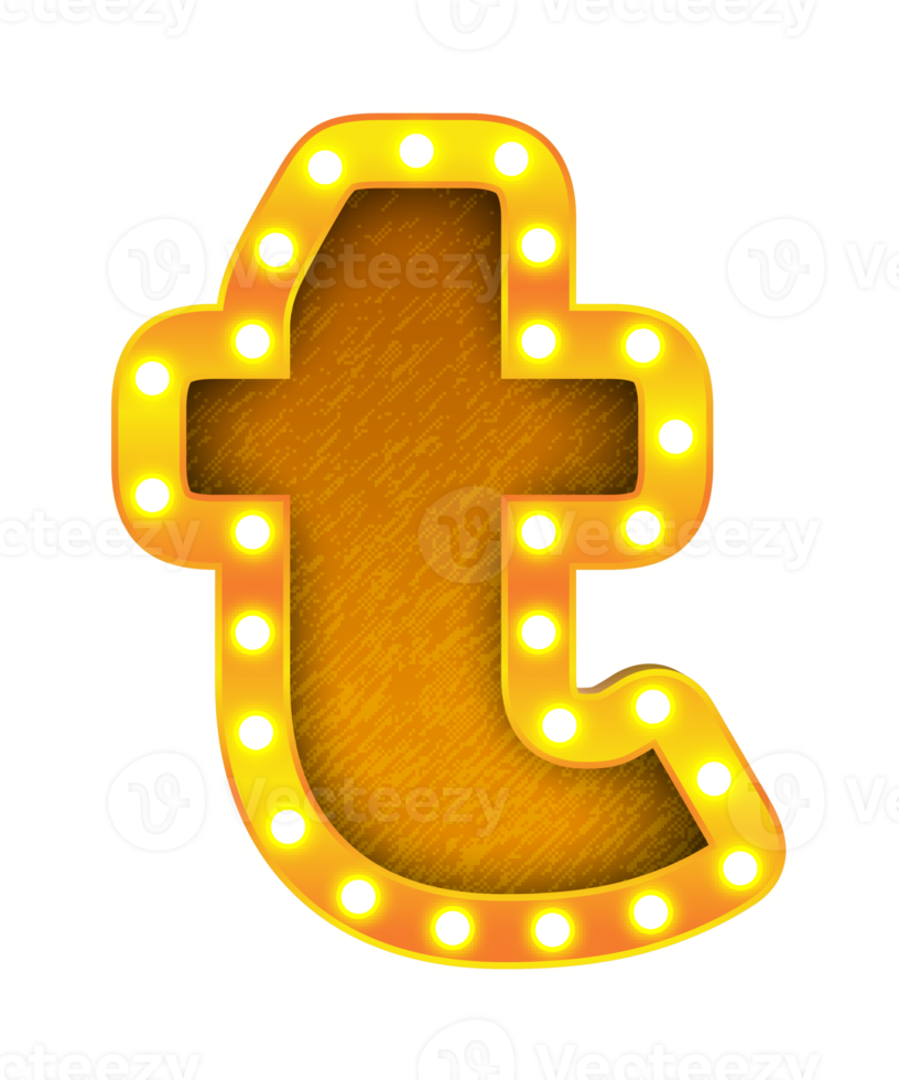 t rétro cinéma ampoule signe alphabet png