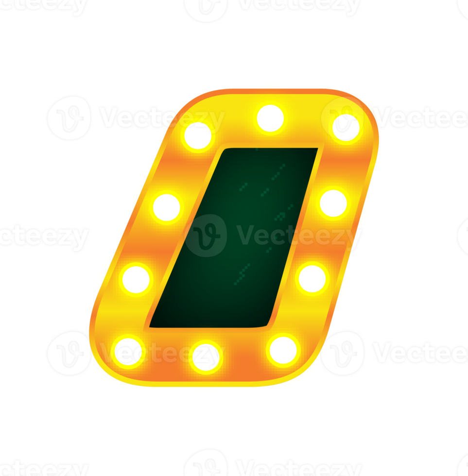 single retro cinema light bulb sign alphabet png