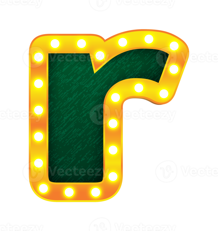 r retro cinema light bulb sign alphabet png