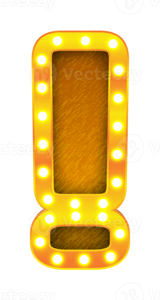 exclamation retro cinema light bulb sign alphabet png