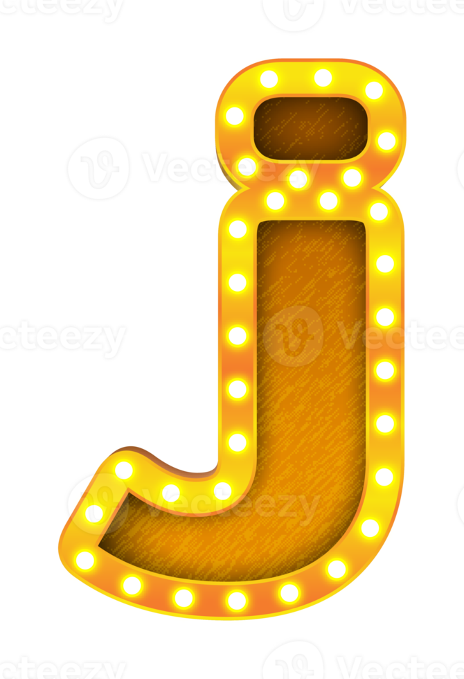 j retro cinema light bulb sign alphabet png