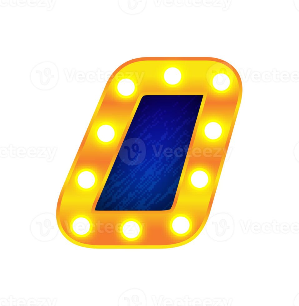 single retro cinema light bulb sign alphabet png
