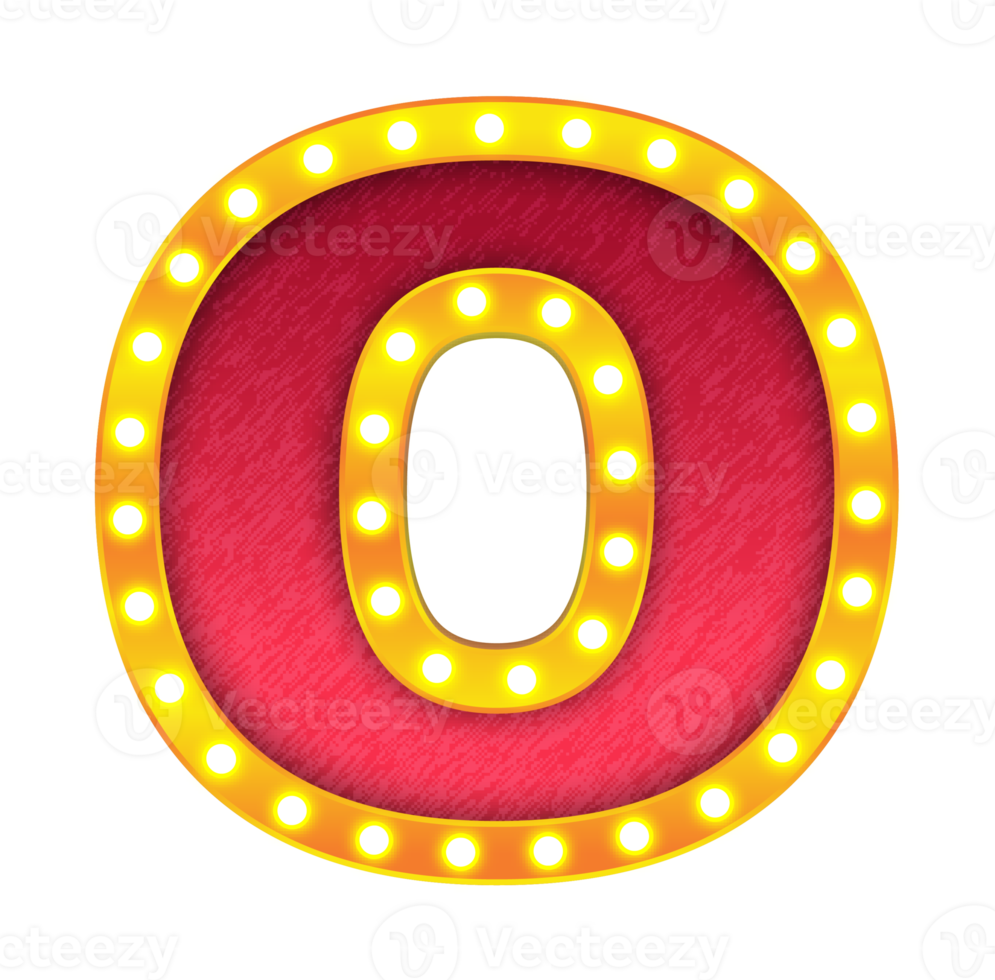 o retro cinema light bulb sign alphabet png