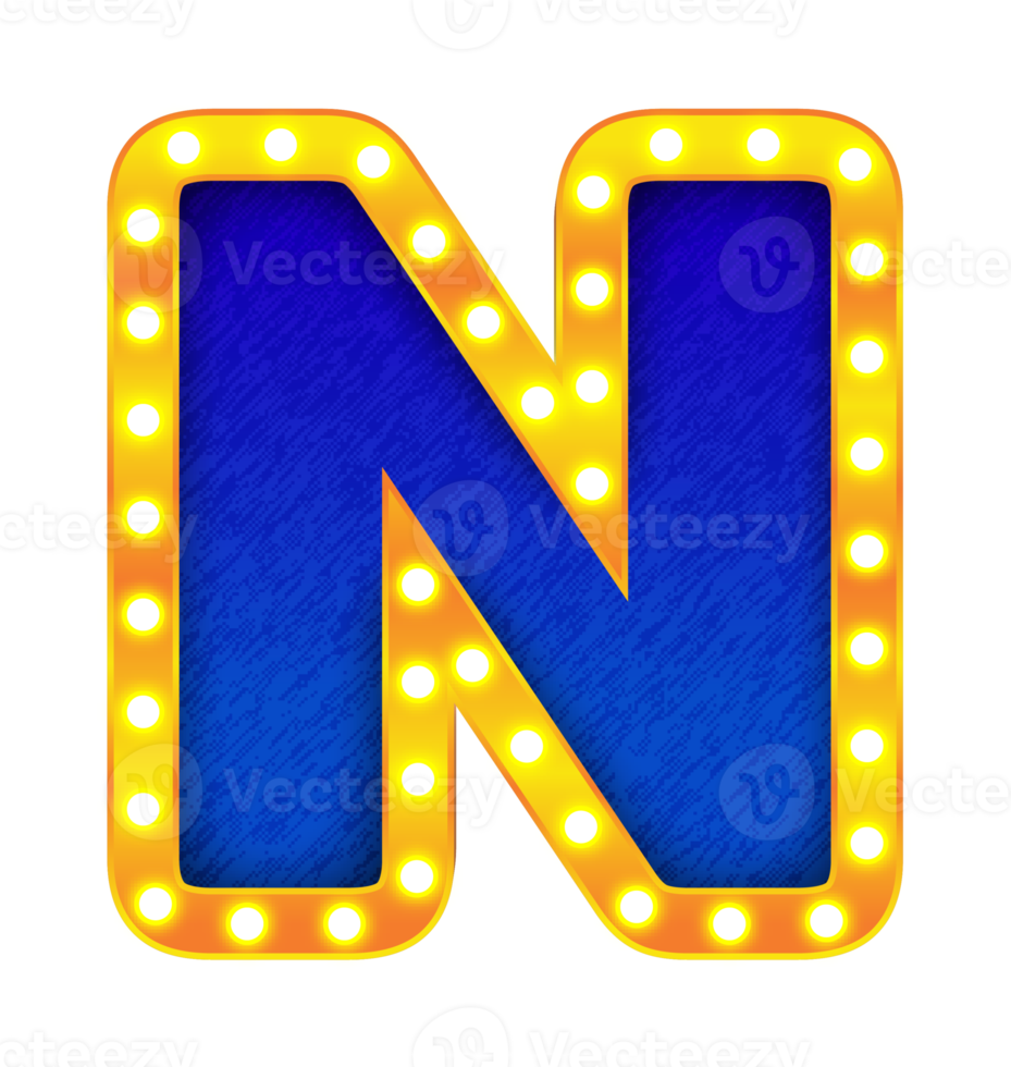 n retro cinema light bulb sign alphabet png