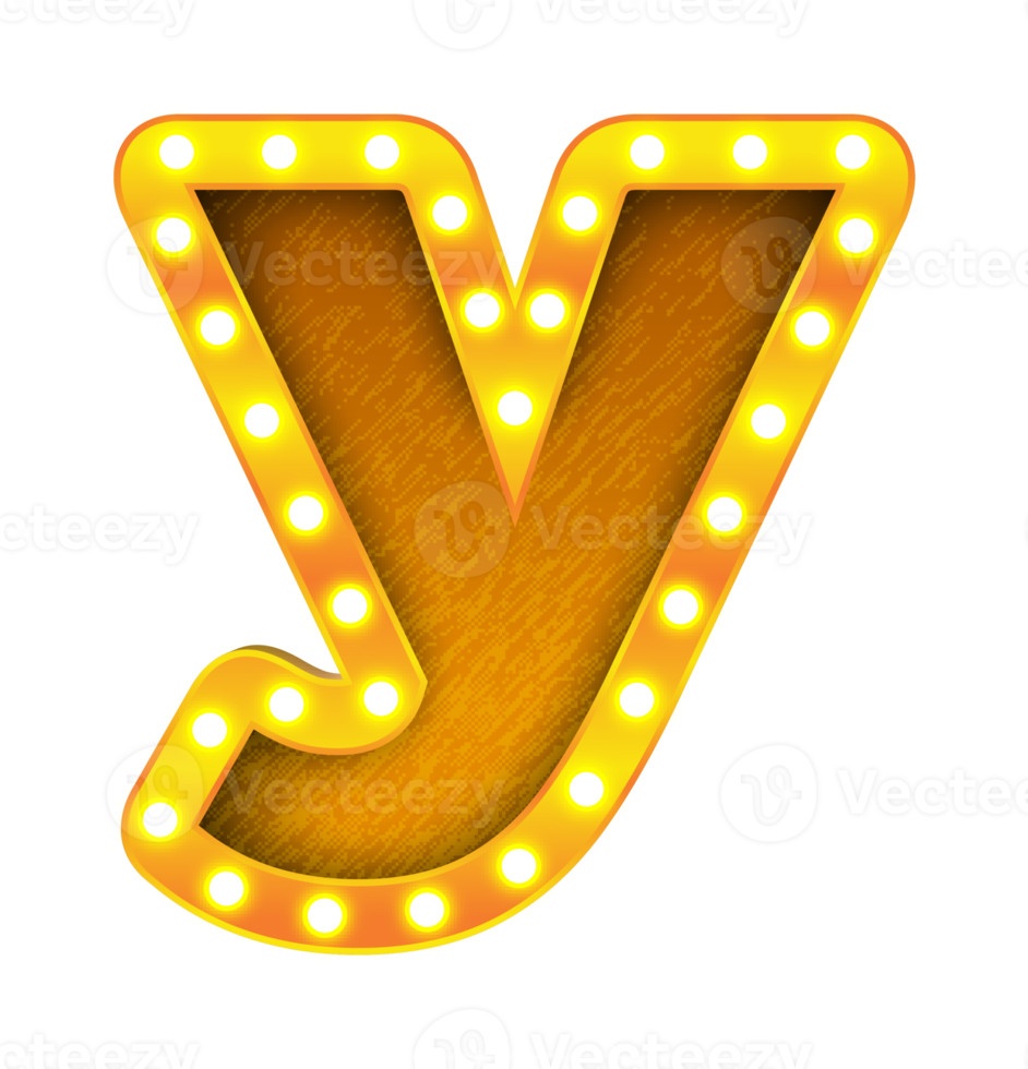 y retro cinema light bulb sign alphabet png