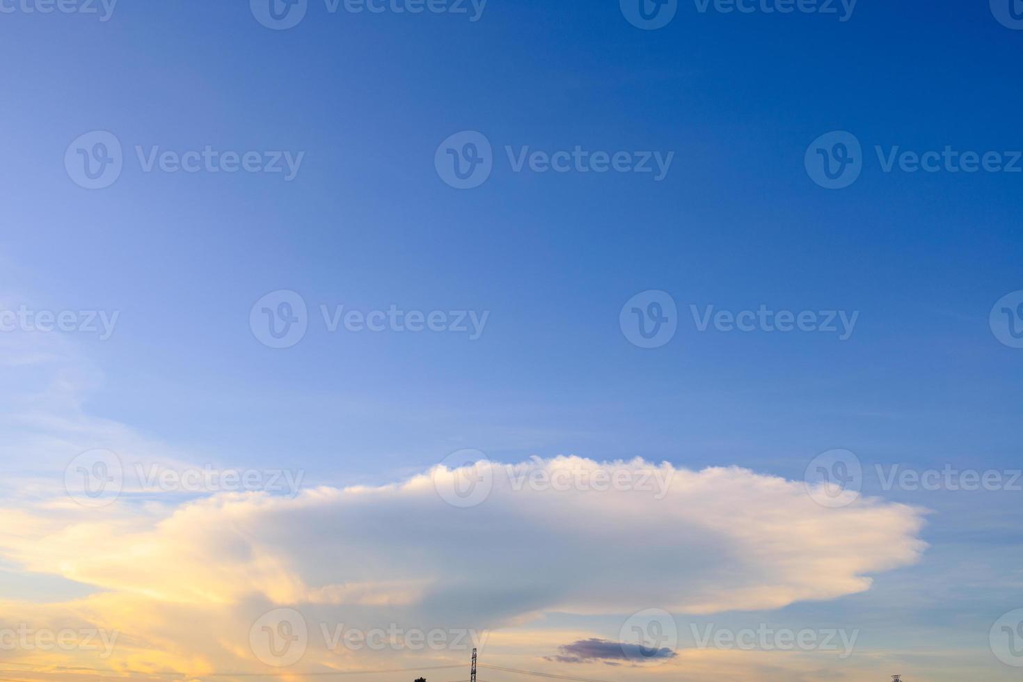 The sky at sunset is beautiful blue and orange, the sky at dusk. Morning sky background, The sky is beautiful when the sun rises in the morning. Natural landscape background photo