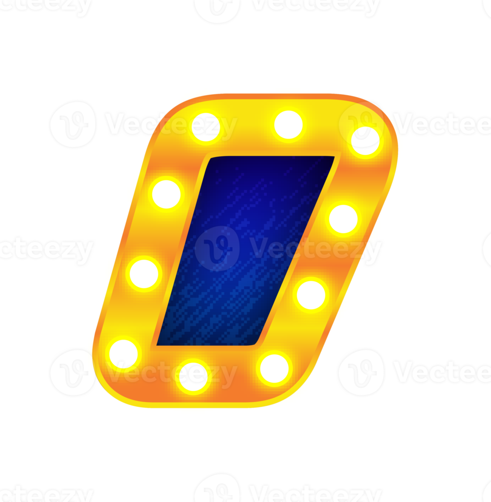 comma retro cinema light bulb sign alphabet png