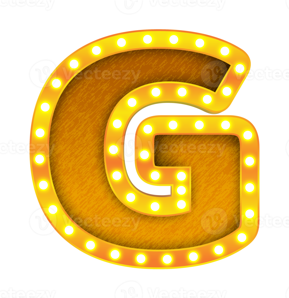 g rétro cinéma ampoule signe alphabet png