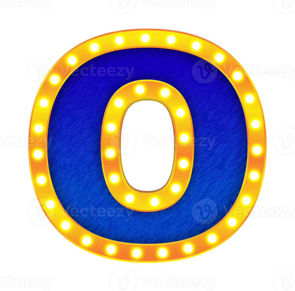 o retro cinema light bulb sign alphabet png