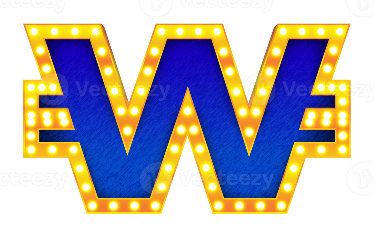 won retro cinema light bulb sign alphabet png