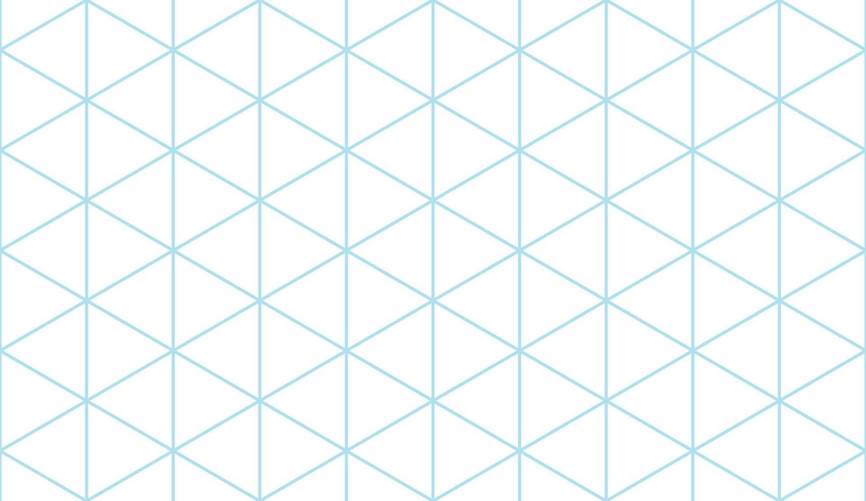 Isometric grid seamless pattern. Outline isometric template background. Hexagon and triangles line seamless texture. Vector illustration on white background