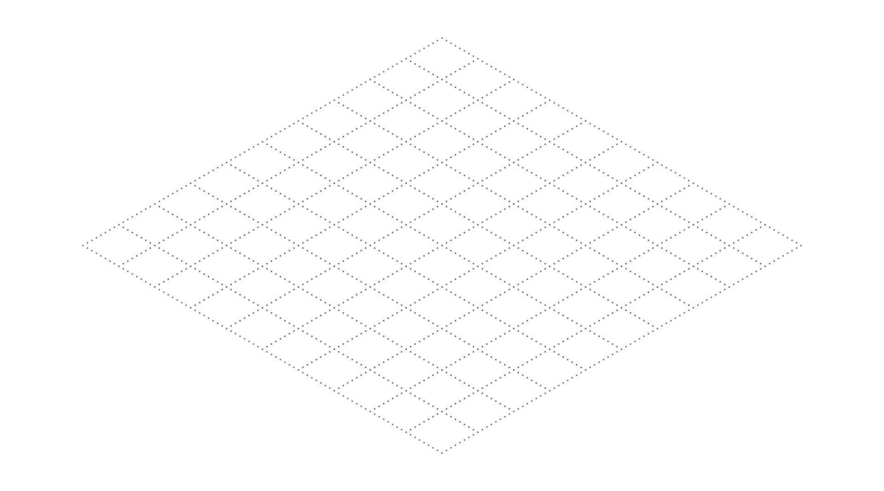 Isometric grid dot line background. Outline isometric template pattern. Hexagon and triangles line plan texture. Vector illustration on white background